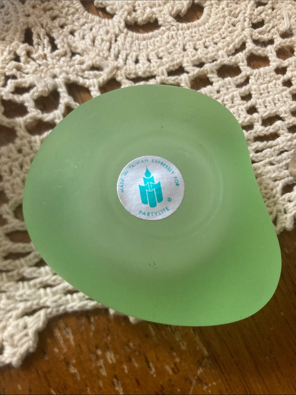 PartyLite Frosted sea glass Tea Light Holders in Blue, Green, and White